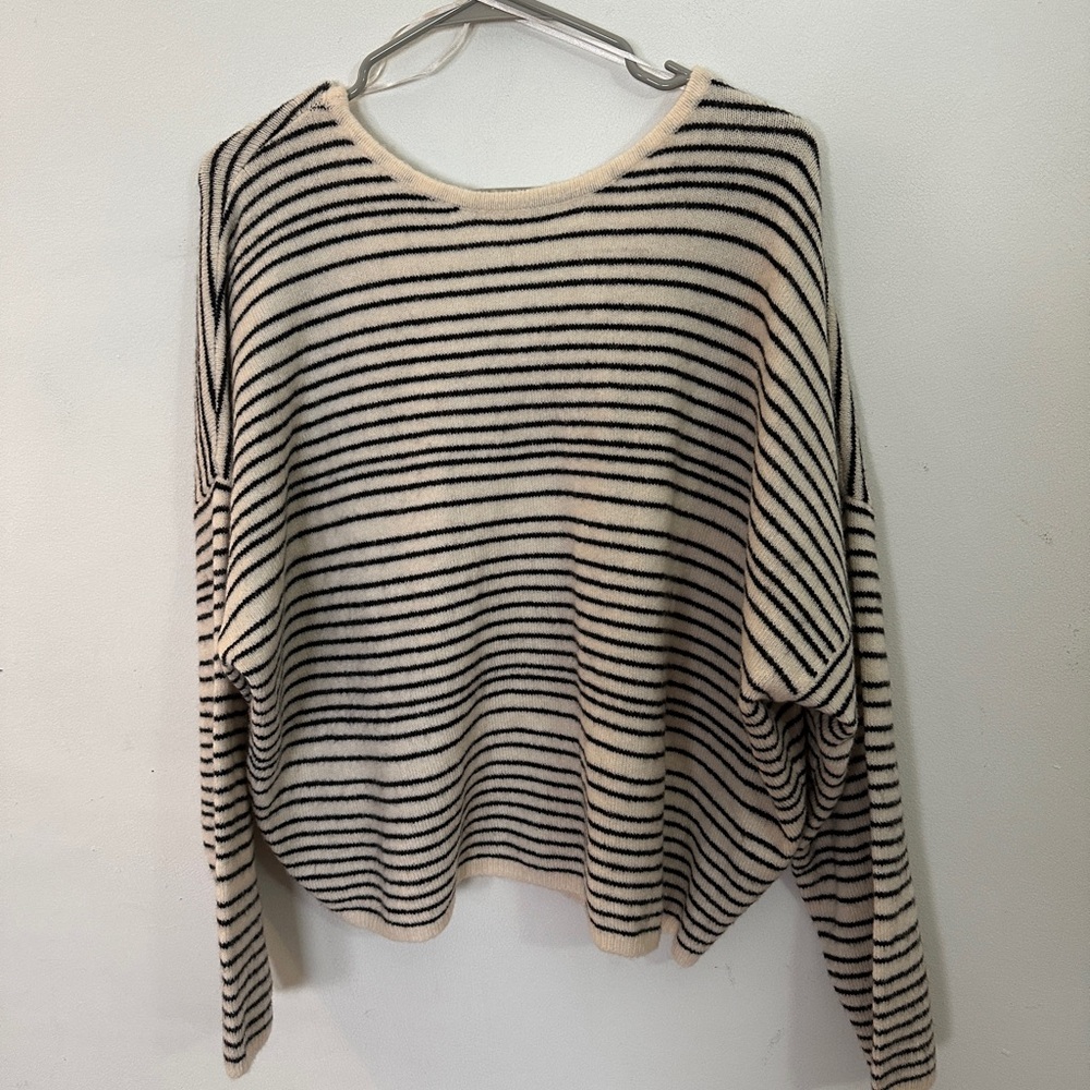 Billabong Black and Cream Striped Sweater